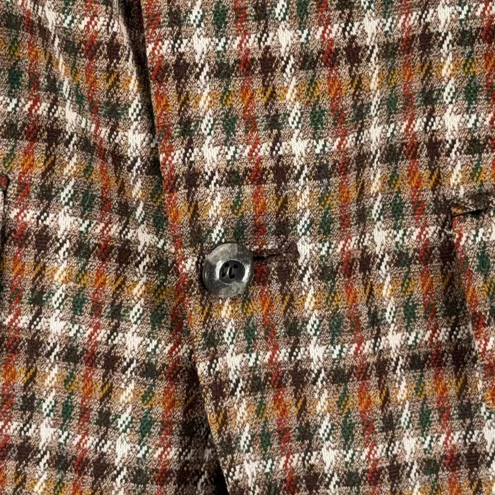 Vintage Houndstooth Jacket Mens 38 Brown Blazer Gun Club Check Rugby USA 70s
